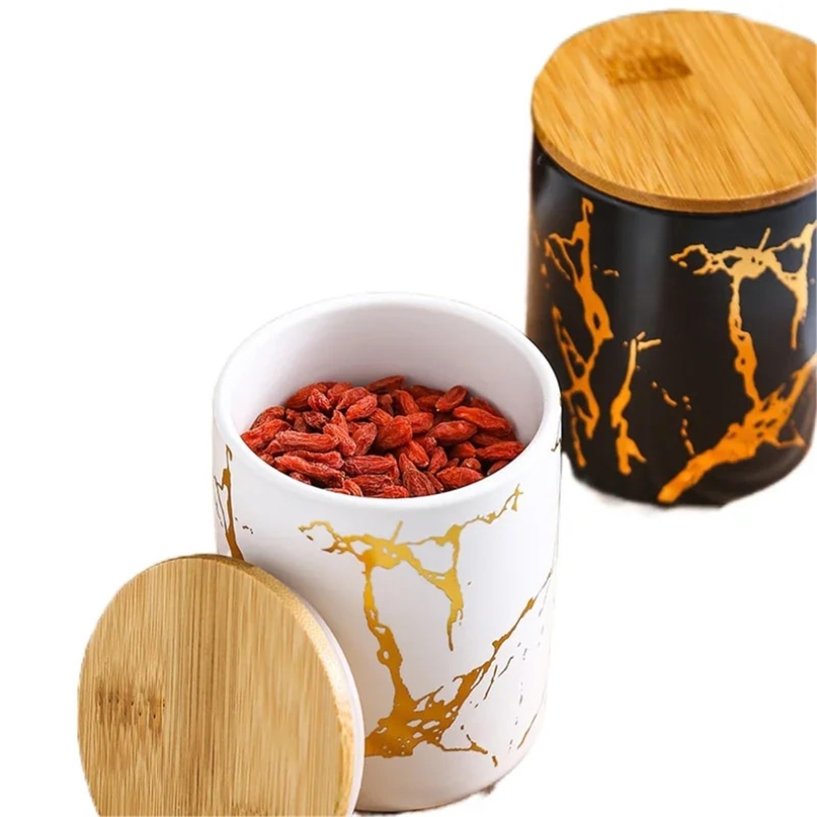 2 Stück 350 ml versiegeltes Gefäß aus Keramik, getrocknete Früchte, Kaffeebohne, duftender Tee, Süßigkeiten FüR TrockenfrüChte(WHITE)