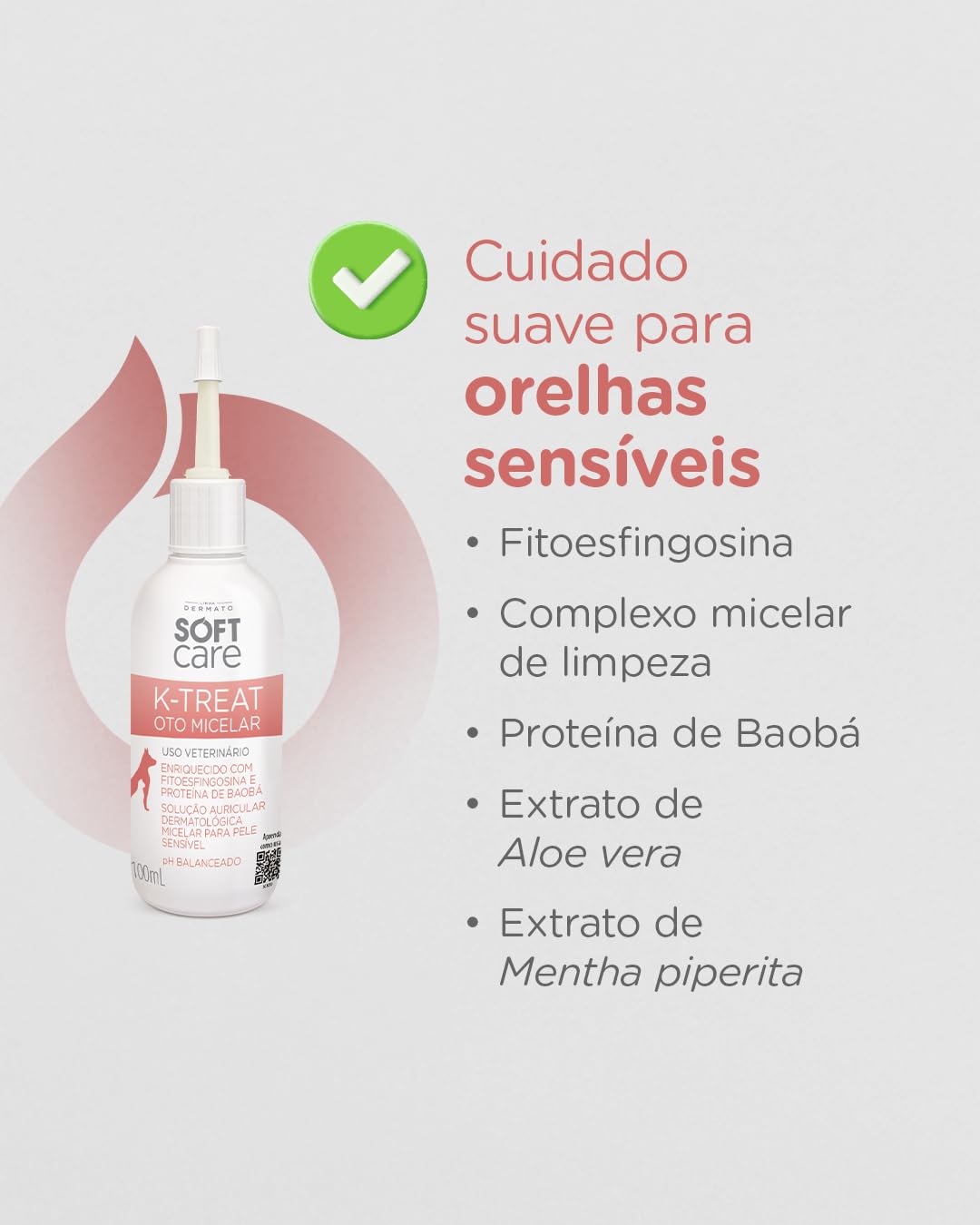 Soft Care K-Treat Oto Micelar 100ml cães e gatos Pet Society