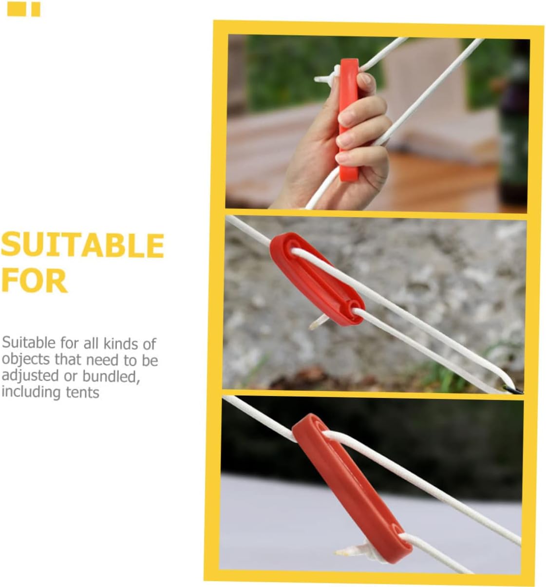 25 Pcs Tent Adjustment Buckle Camping Accessories Outdoor Camping Accessories Plastic Fasteners Rope Tightener Cam Jam Tent Wine Rope Tighteners Pp Plastic Tent Cord Fasteners (Assorted Colorx4pcs