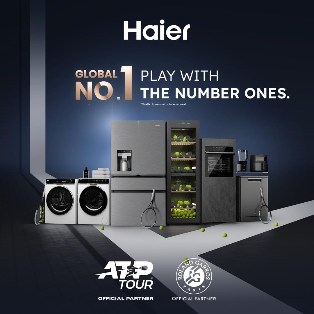 Haier Kühl-Gefrierkombination 3D 60 Serie 5 HTW5618DNMG | 1,85m, No Frost, Ergonomische Gefrierschubladen, Mit Gefrierfach freistehend, Fassungsvermögen 360L, Wi-Fi, Smarte Kühlfächer
