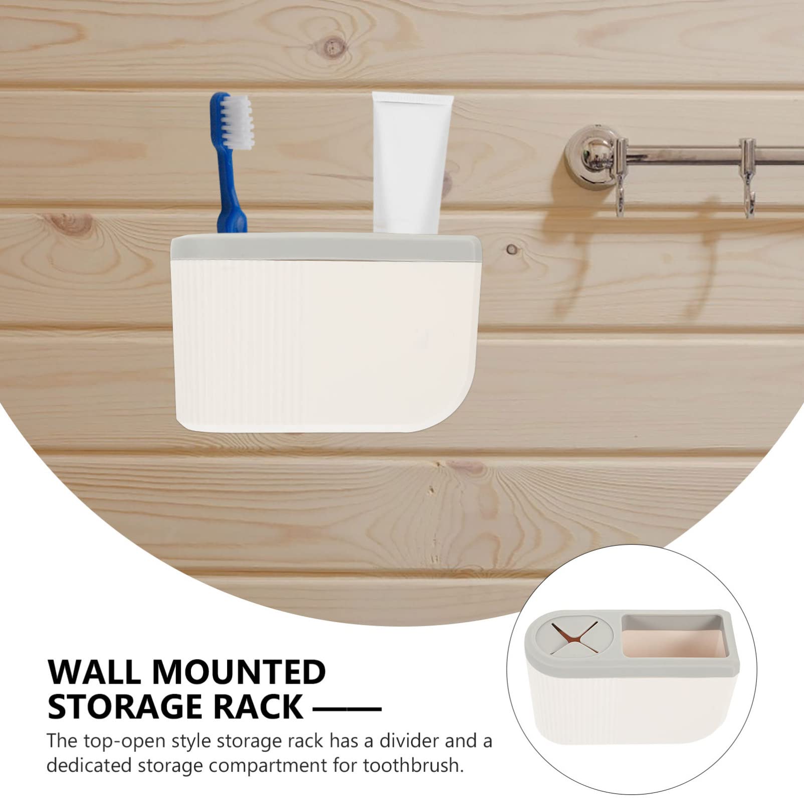 Soporte para cepillo de dientes eléctrico montado en la pared y maquinilla de afeitar, almacenamiento de cepillos de dientes eléctricos y dispensador de pasta de dientes, diseño elegante y fácil