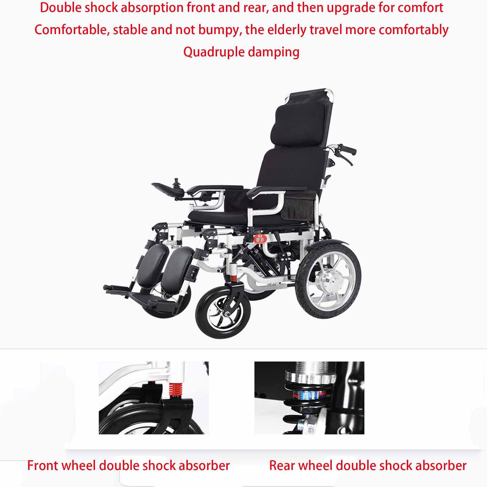 Scooter Elettrico Pieghevole per Sedia a rotelle per Anziani, Sedia a rotelle elettrica per Anziani, Lega di Alluminio, Scooter Elettrico Leggero per Sedia a rotelle (40A)