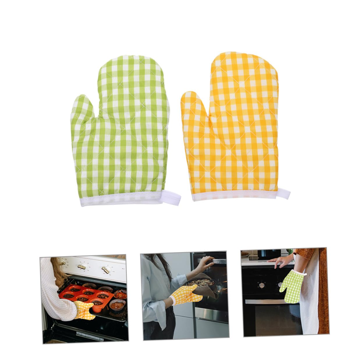 Maniques Cuisine Four Résistantes la Chaleur en Polyester, Lot de 2 Pièces, Lavables en Machine, Cuisson Pâtisserie