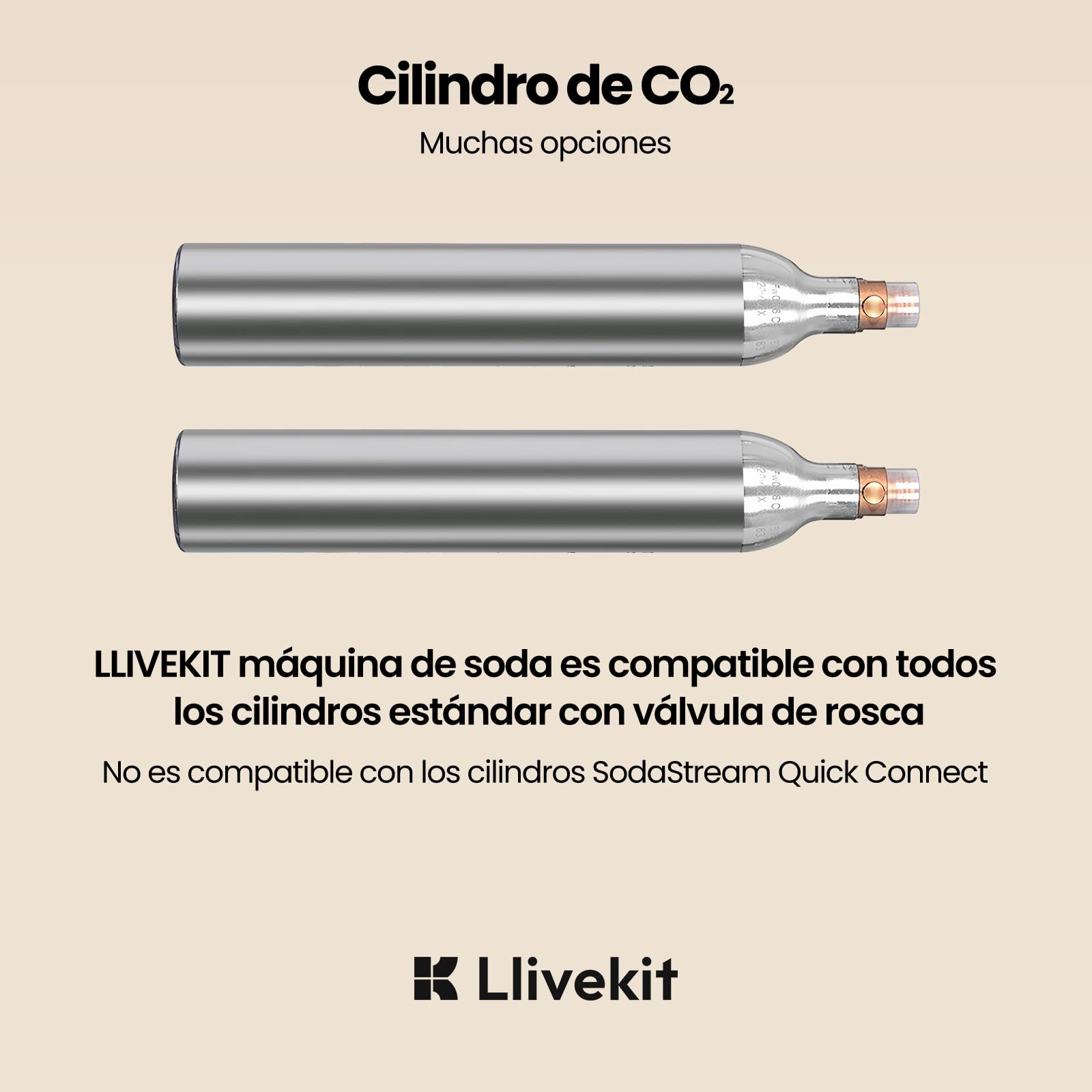 LLIVEKIT Gasificador de Agua, Máquina Agua con Gas de 4 Niveles de Burbujas, Máquina para hacer Soda Compatible con Cilindro CO2, Incluye Botella PET de 0,5 y 1 L, Válvura de Seguridad, Negro