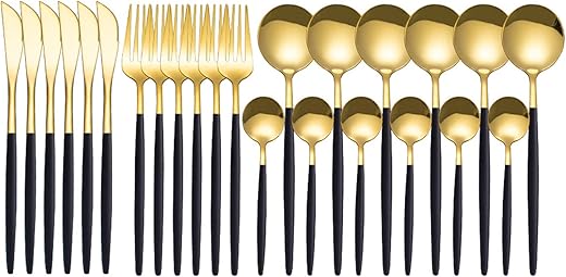 Irishom 24Pcs Set di stoviglie in acciaio inossidabile Set di posate da...