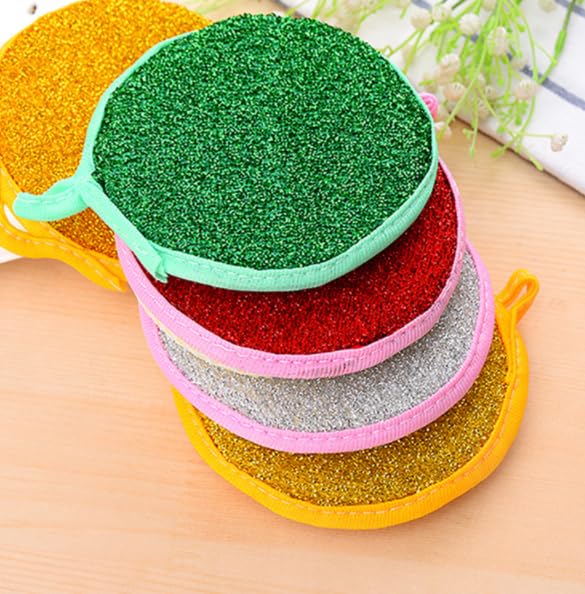 Sponge Cleaner Round Amazon.com: 4 pcs Multi-Purpose Kitchen Double Side Round Dishwashing ...