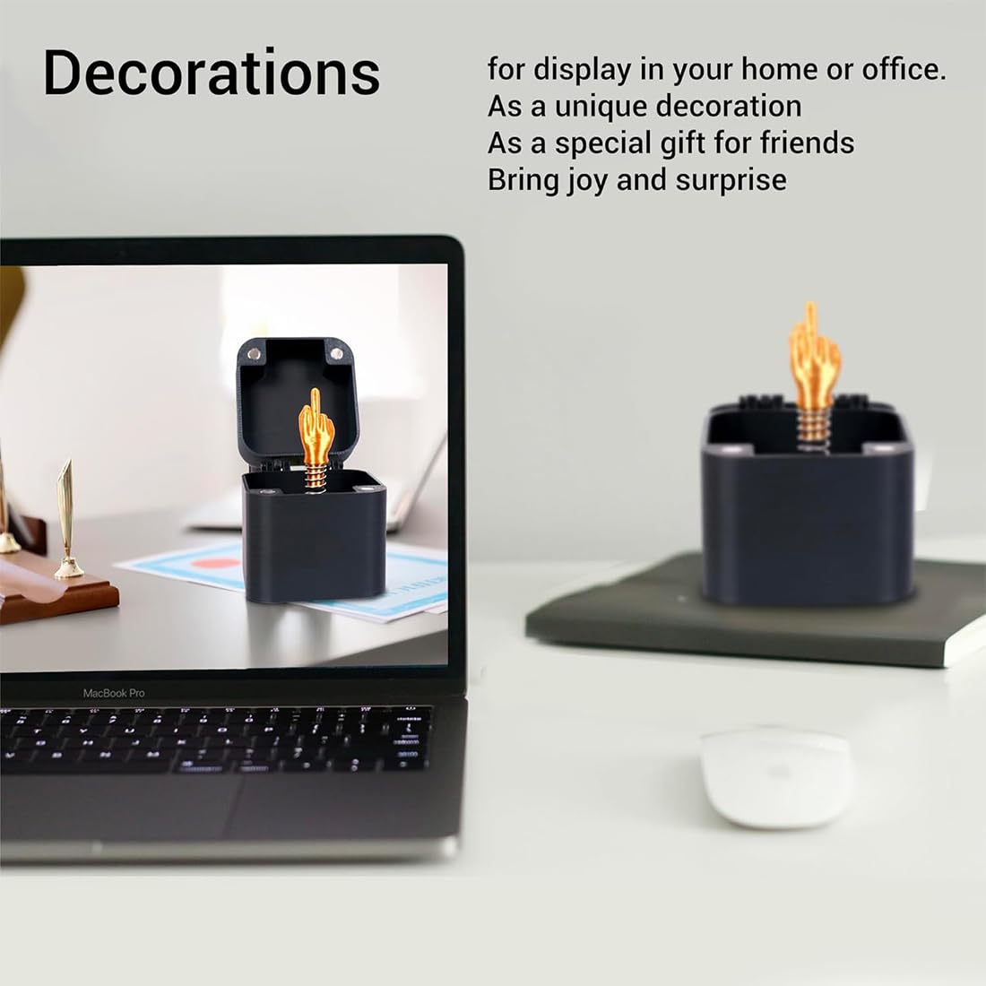 1 Scatola Dito Medio, Regalo Divertente e Scherzo per Adulti, Decorazione per Casa e Ufficio, Idea Regalo di Natale, Scatola Sorpresa Pop-up