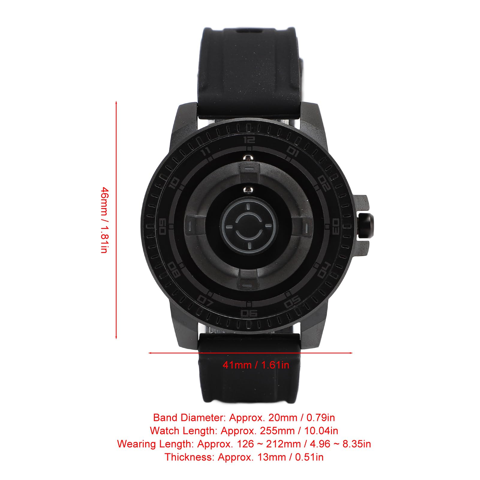 ZJchao Orologio da Polso Al Quarzo Impermeabile con Sospensione Magnetica con Orologio da Coppia con Conchiglia Nera