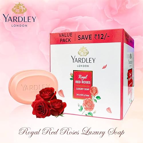 Miniatura 3 de Yardley Royal rojo Rosas de lujo Jabón (100g) 3unidades