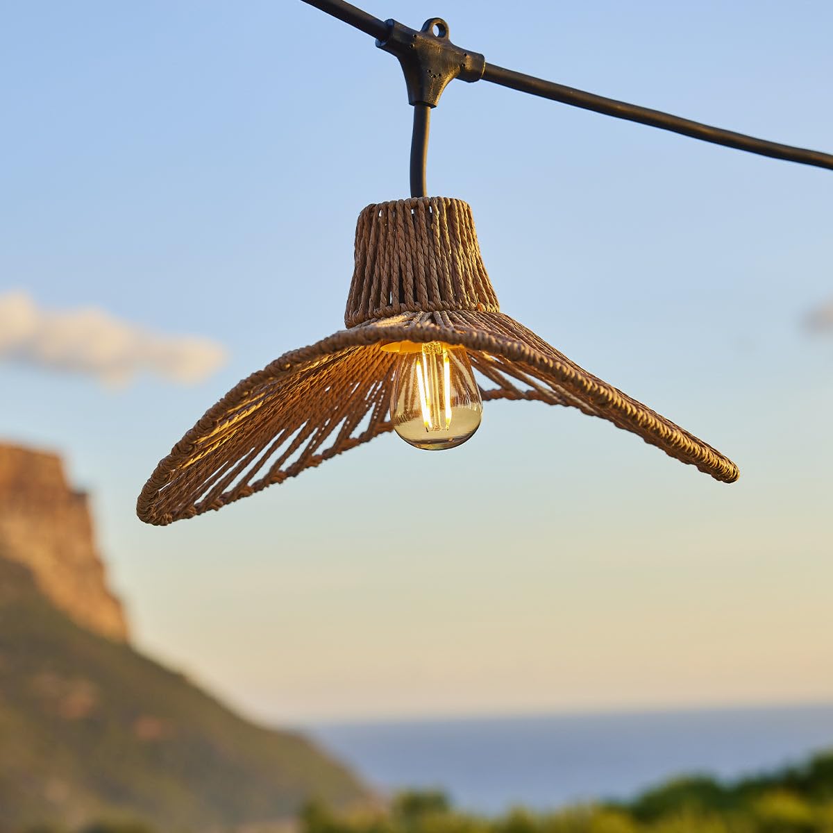 Lumisky WAVY LIGHT Lichterkette für den Außenbereich, 7 Lampen, E27-Fassung, warmweiß, 6 m