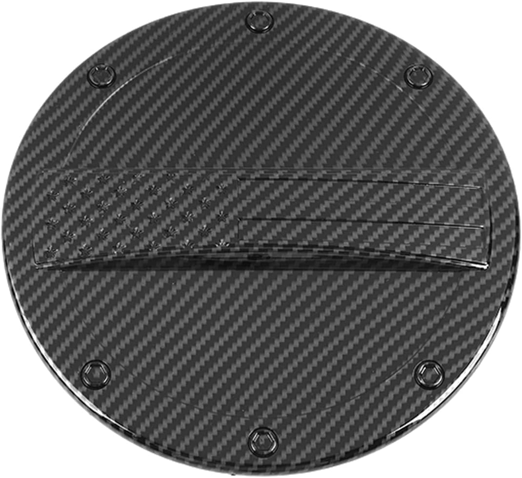 RAZPOY Carbon Fiber Fuel Filler Door Gas Tank Cap Cover Trim USA Flag Compatible with Chevy Camaro Accessories 2012-2015