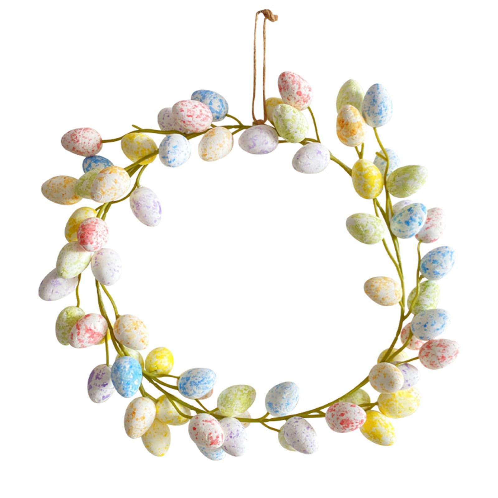 Buxuaaaa Colorful Easter Eggs Wreath, Easter Wreath for Front Door Wall Home Decor Decorations Spring Gifts Eggs Door