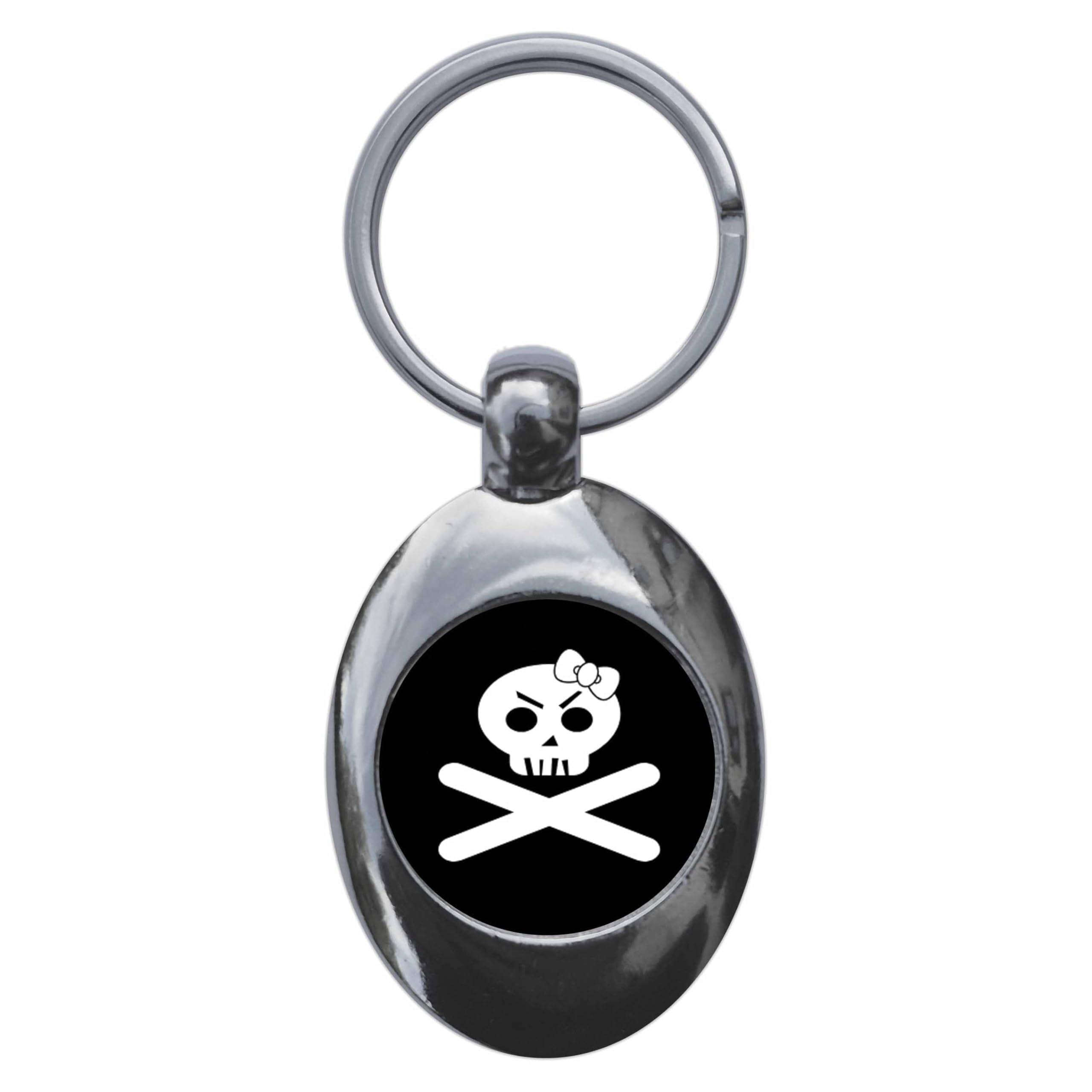 Ozorath Cute Skull Emo Keyring Keychain With Trolley Coin
