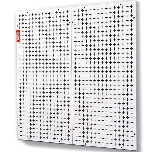 VEVOR Metal Pegboard Wall Organizer 32' x 32' Pegboard Panels for Garage Tool Storage White Tools Pegboard Storage System for Garage Tool Storage, Walls Home, Office Organization, Craft Room, Kitchen