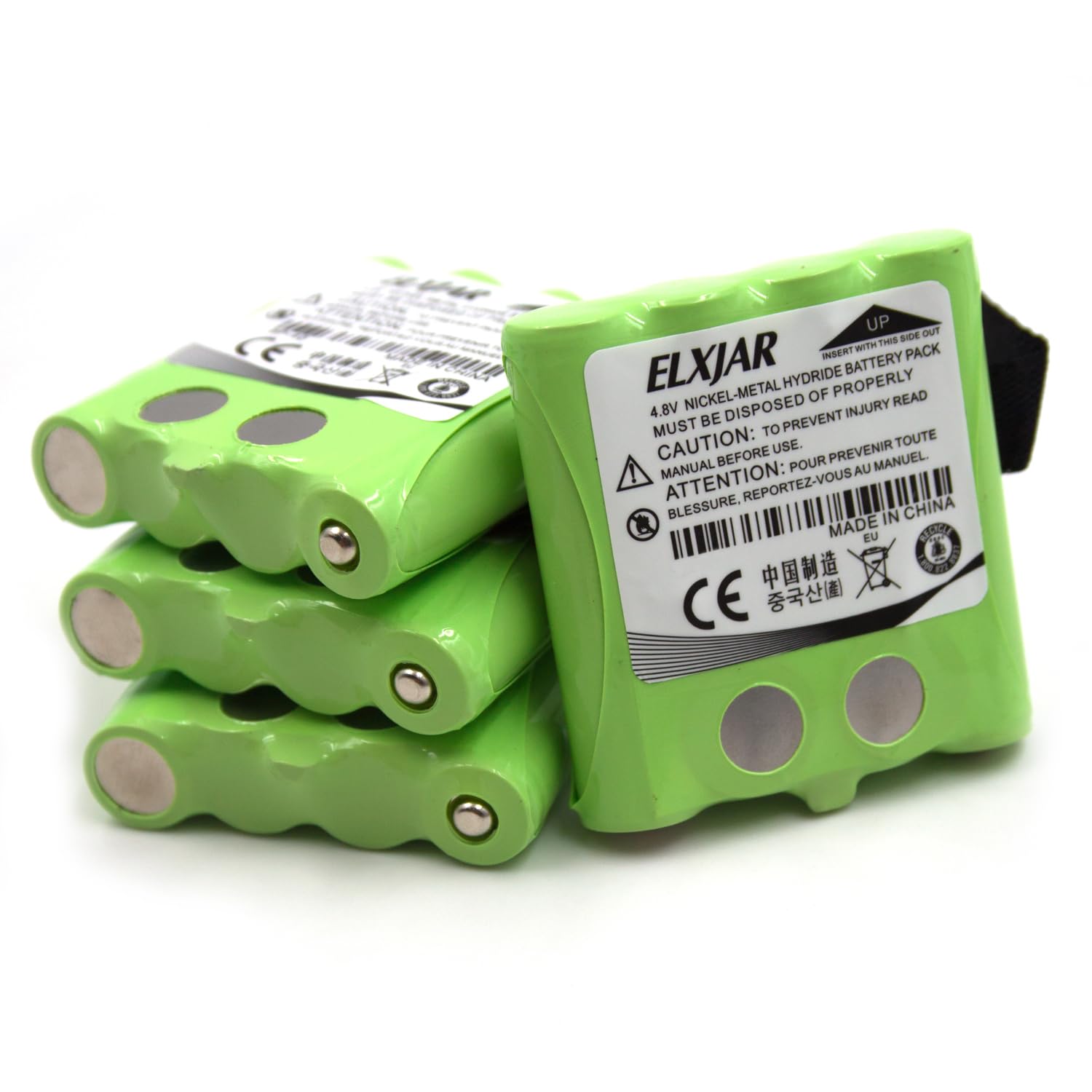 (4-Pack) 4.8V 1000mAh Ni-MH Replacement Battery for Motorola KEBT-072, KEBT-072-A, KEBT-072-B, M370H1A, BNH370, Midland BATT8R, Compatible with TalkAbout FV700R, SX700, SX700R, SX710 Two-Way Radios