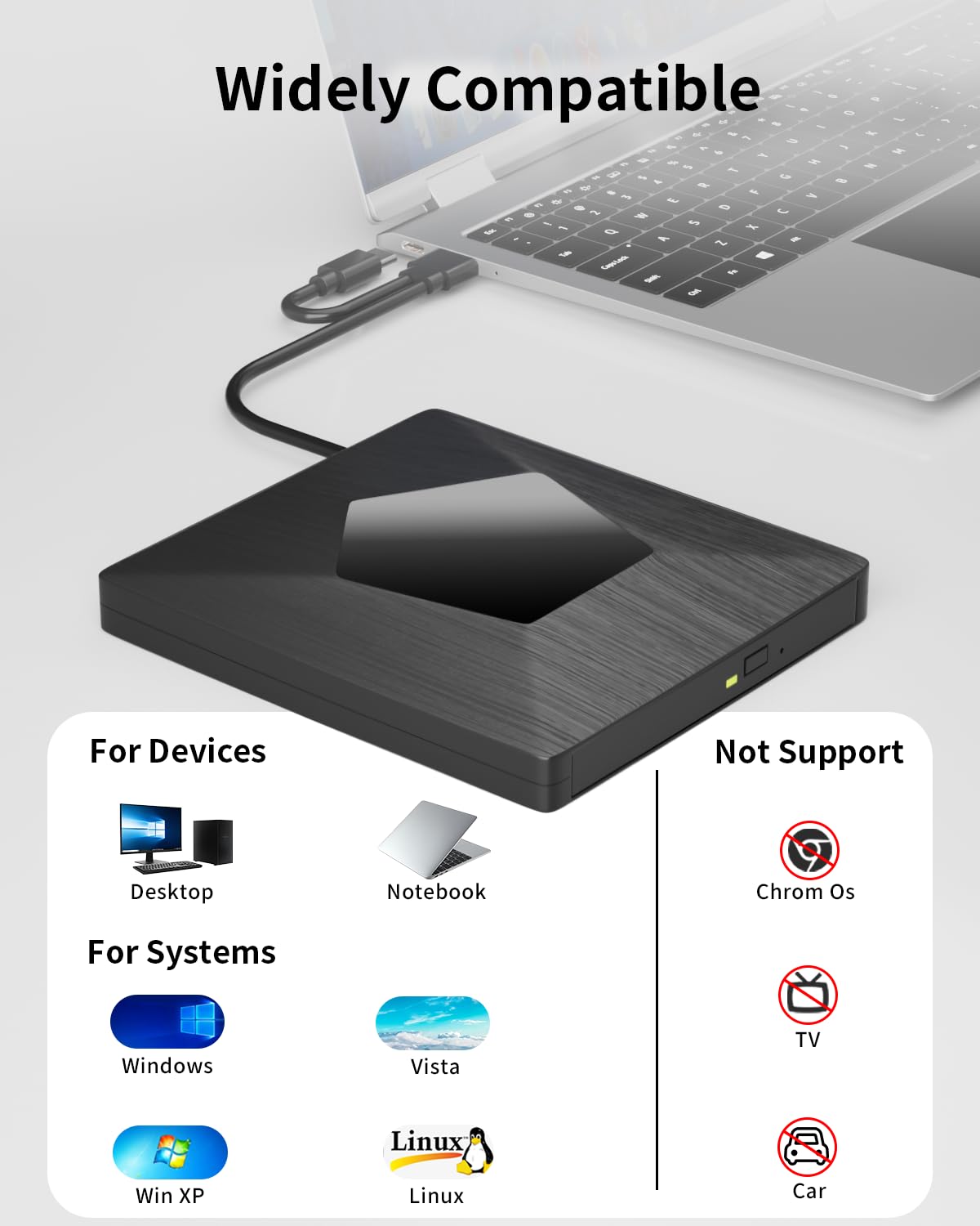 Lecteur Blu-ray externe, graveur Bluray externe avec USB 3.0 et Type-C, lecteur CD DVD externe Blue Ray, graveur Bluray pour PC, lecteurs Blu-ray externes USB pour Windows XP/7/8/10/11 MacOS