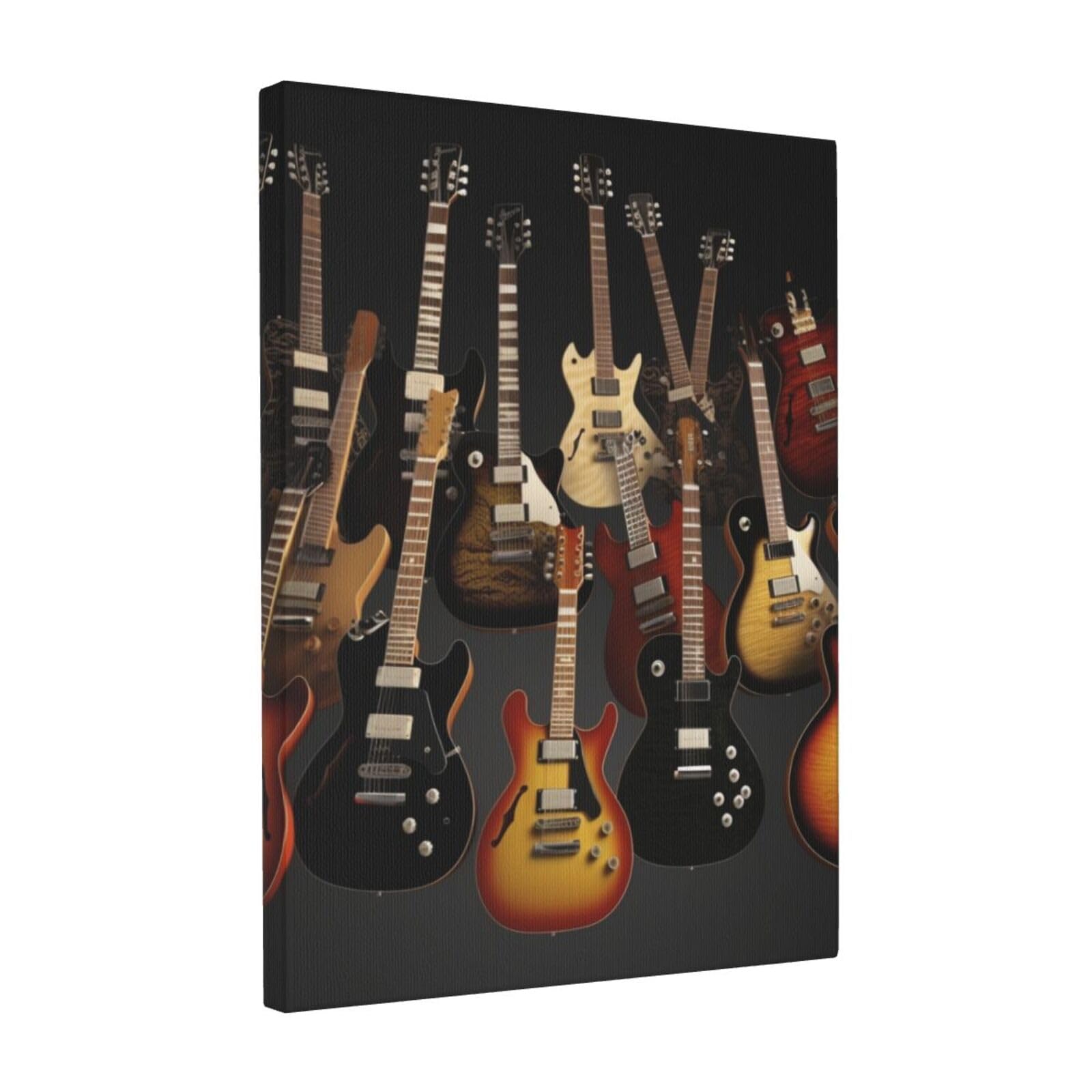 FodPand Guitars Canvas Wall Art for Living Room Wall Decor 12"x16" Modern Artwork Painting Pictures Hanging Canvas Prints Aesthetic Wall Art for Bedroom Bathroom Office Wallart Decor