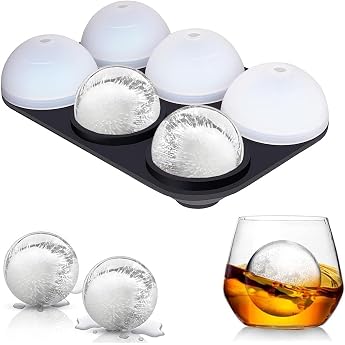 AKINOYAMA Ice Ball Maker, Silicone, Dishwasher Safe, BPA Free, Large Ice