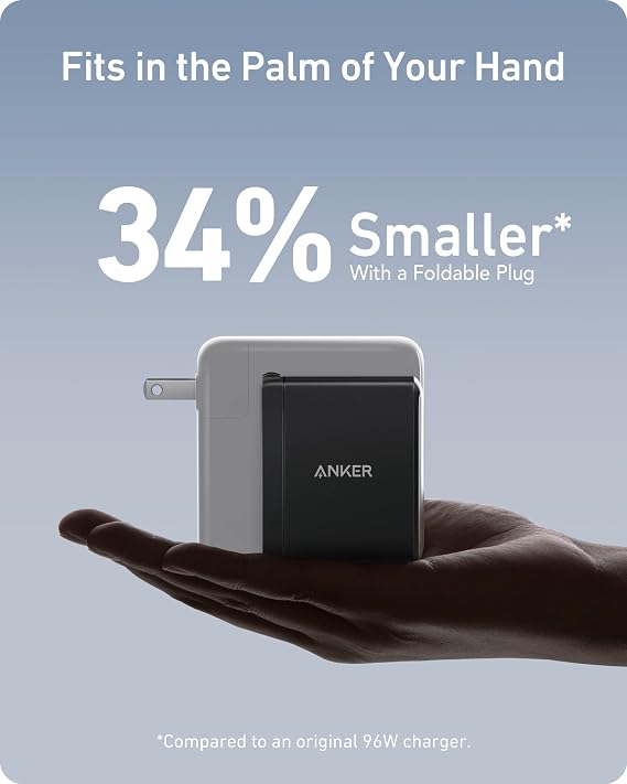 Anker 736 GaN Charger (Nano II 100W), 2 USB-C & 1 USB-A, CES 2022 Award Winner, Ultra Fast Charging for All Devices