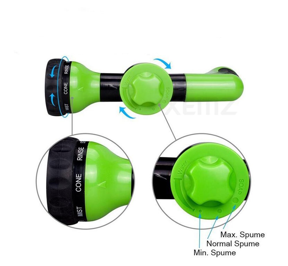 RESTMO Pistolet D'arrosage Avec Buse En Laiton, Métal Pulvérisateur De Jardin Robuste à Haute Pression, 4 Modèles Pistolet Avec Débit D'eau Contrôle Pour Lavage De Voiture, Arroser Plantes- Noir