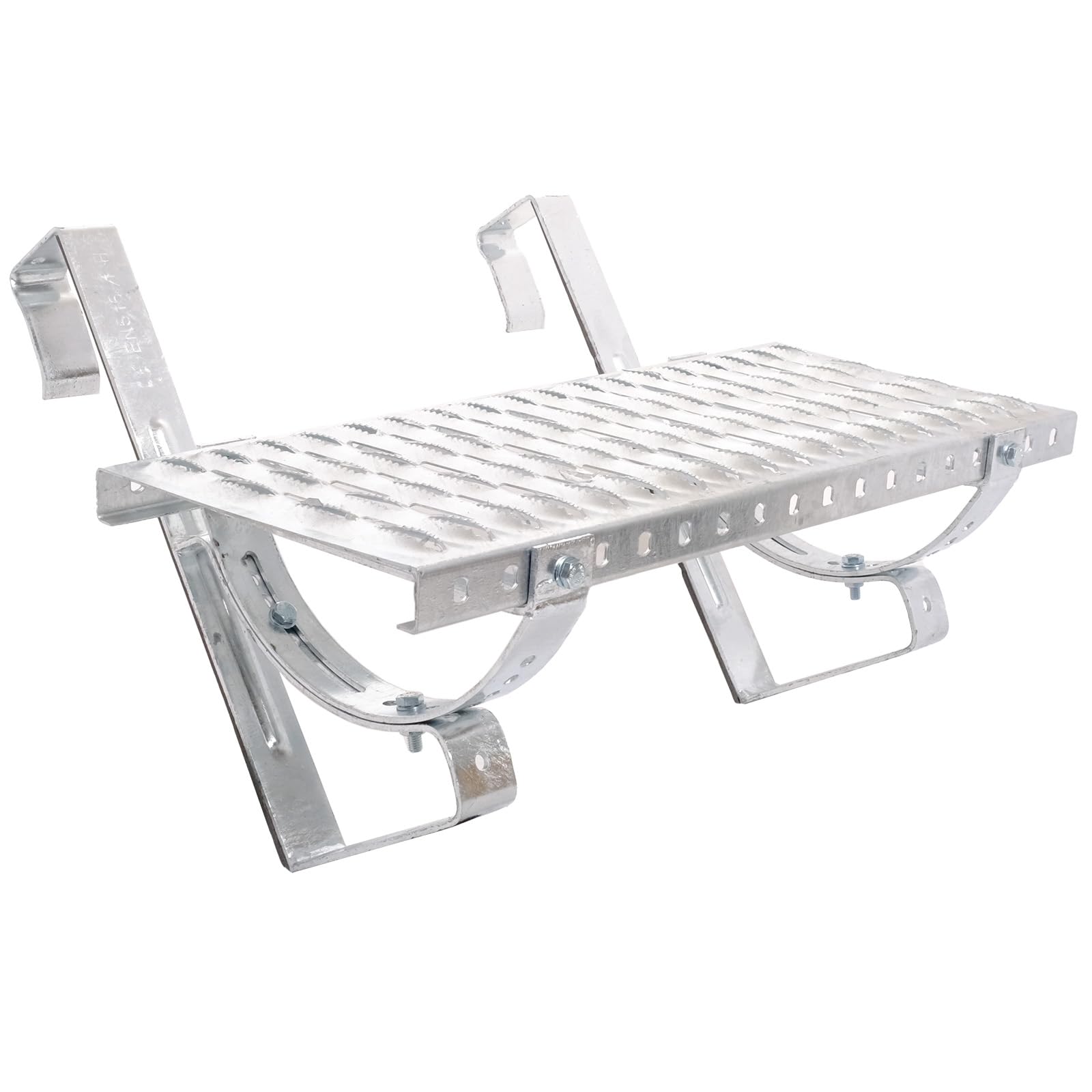 Dachtritt Laufrost für Schornsteinfeger, Trittrost, Steigtritt, Laufgitter, Kaminpodest für Dach & Schornstein, für Dachziegel und Dachpfanne (Verzinkt, 100 cm)