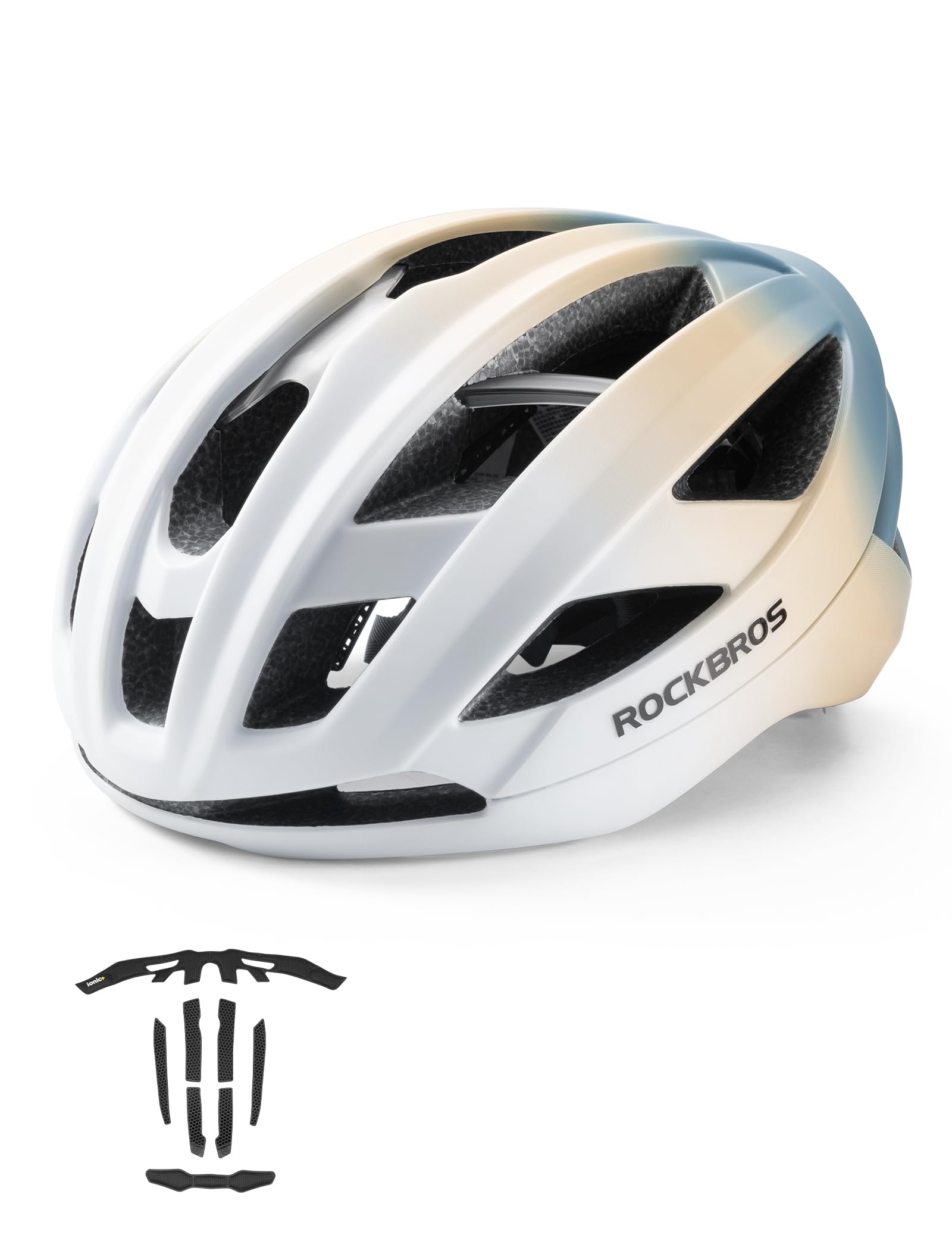 ROCKBROS Bicycle Helmet Integrated Cycling Helmet with Reinforcement Frame for MTB Road Bikes Adjustable Lightweight Unisex Adults Women and Men L (58-62 cm)