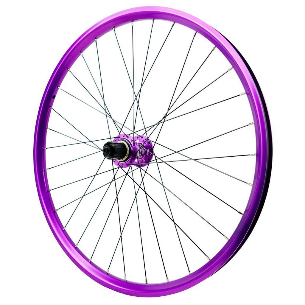 Ruote for Mountain Bike Viola da 26/27,5/29 Pollici, Freno a Disco Lega di Alluminio Perno Passante Cerchione MTB da 142mm 32 Fori 2150g for 8-12 velocità