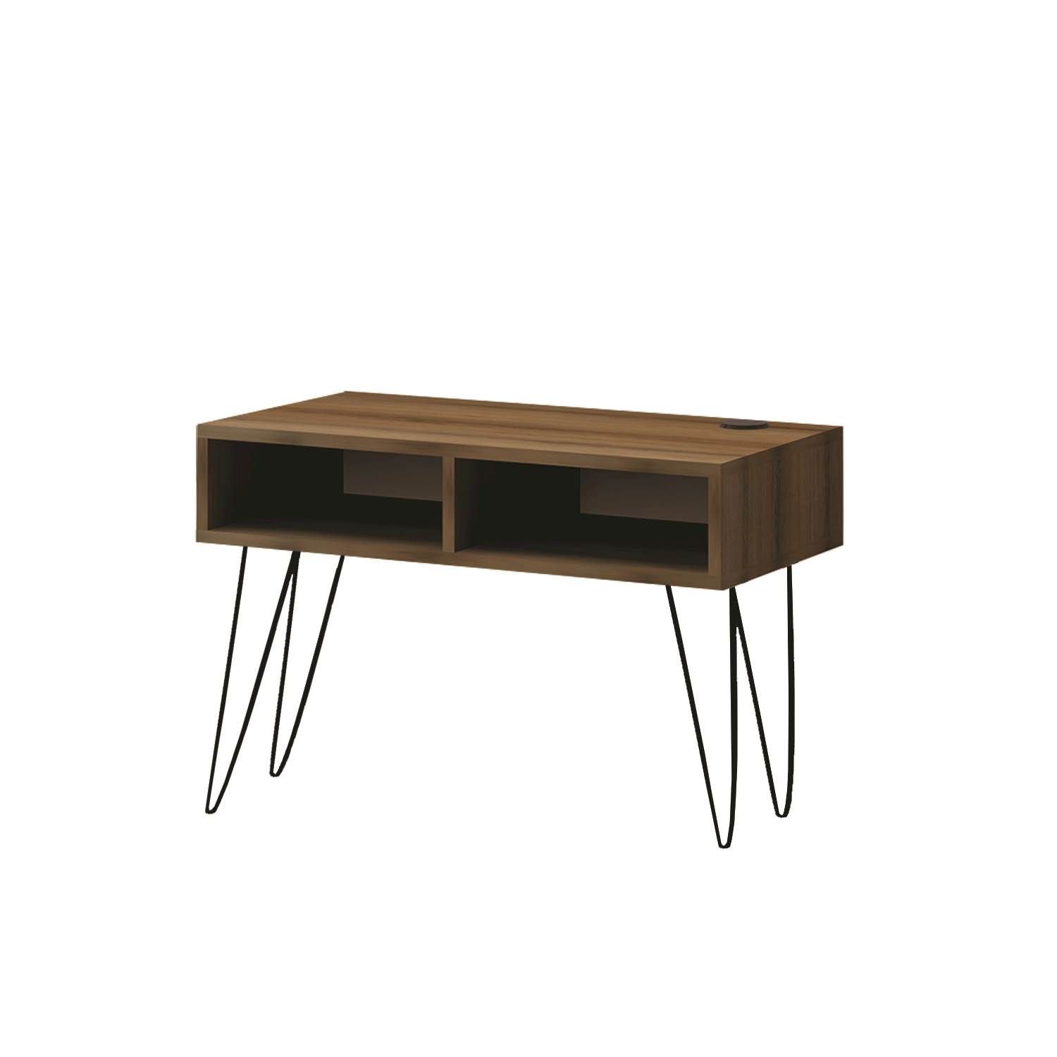 Mueble TV con Estante para organizar cables y optimizar salones pequeños en roble
