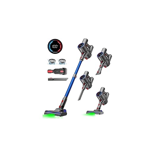 VersLife Z8 Cordless Vacuum Cleaner, 40kPa/500W Power Suction, LED Display, 6-in-1 Lightweight Stick Vacuum with Green LED Light, 6-Stages Filtration, Self-Standing for Pet Hair Hard Floor Carpet