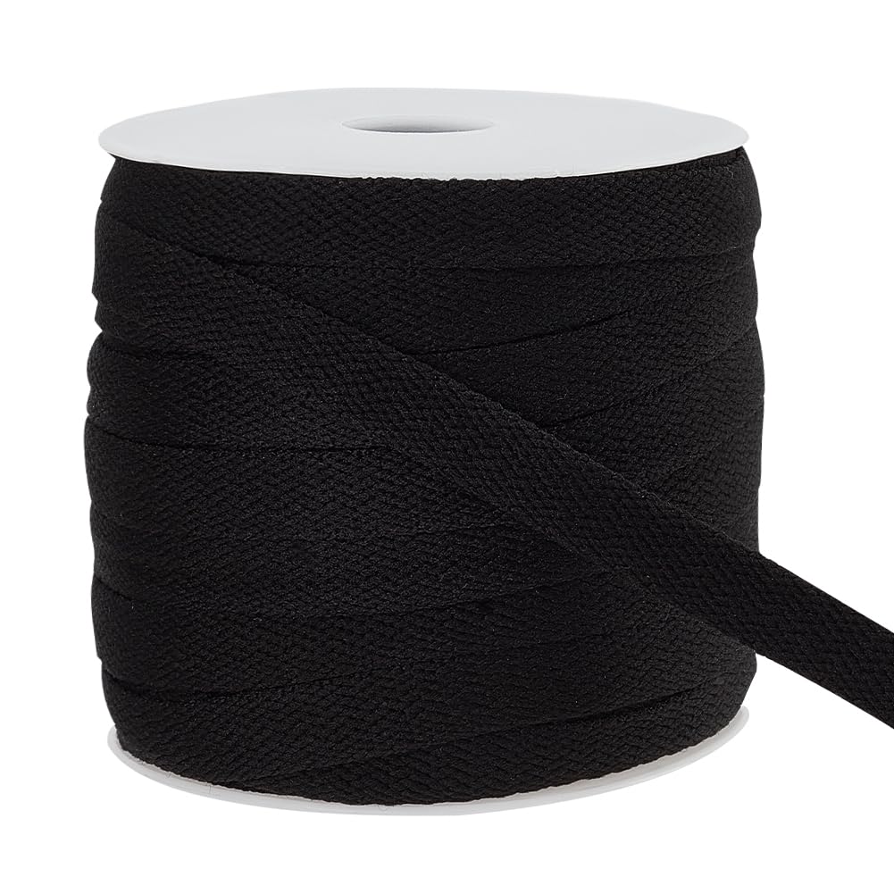 BENECREAT Cordoncino Piatto In Cotone 25m – Larghezza 10mm Con Bobina Di Plastica, Per Pantaloni, Felpe, Maglioni, Grigio Ardesia - 3