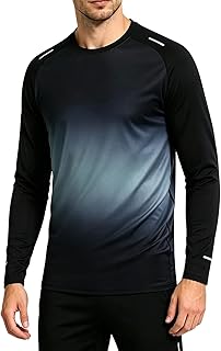 Long Sleeve T Shirt for Mens Ombre Activewear Tops