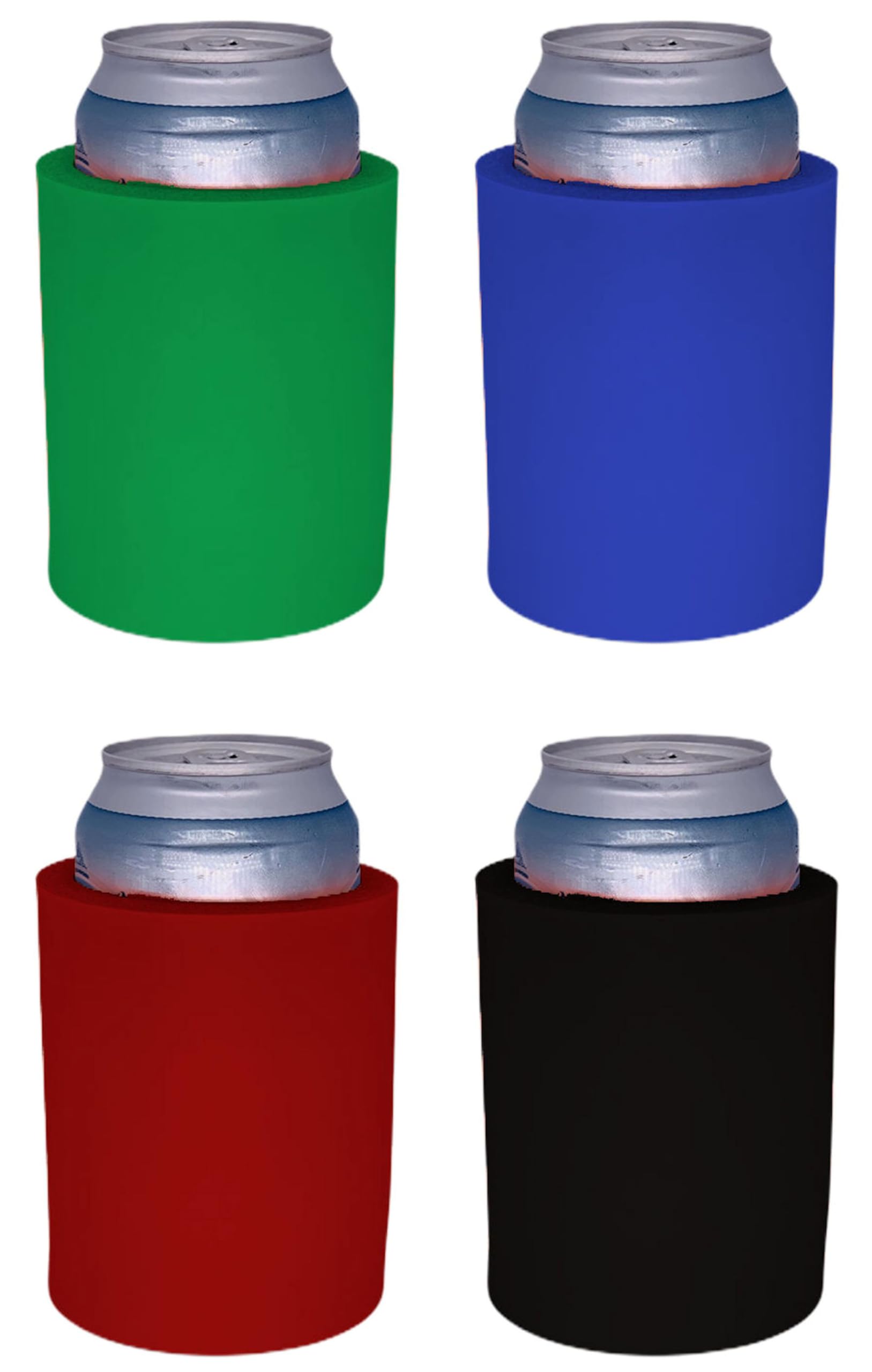 Blank Thick Foam Old School Can Cooler Variety Color Pack (4 Pack)