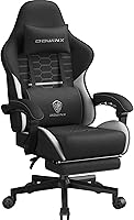 Vista 14 de Dowinx Silla de Juego de Tela Grande y Alta con Colchón de Muelles de Bolsillo, Silla de Juego de Masaje de Tela con Reposacabezas, Silla