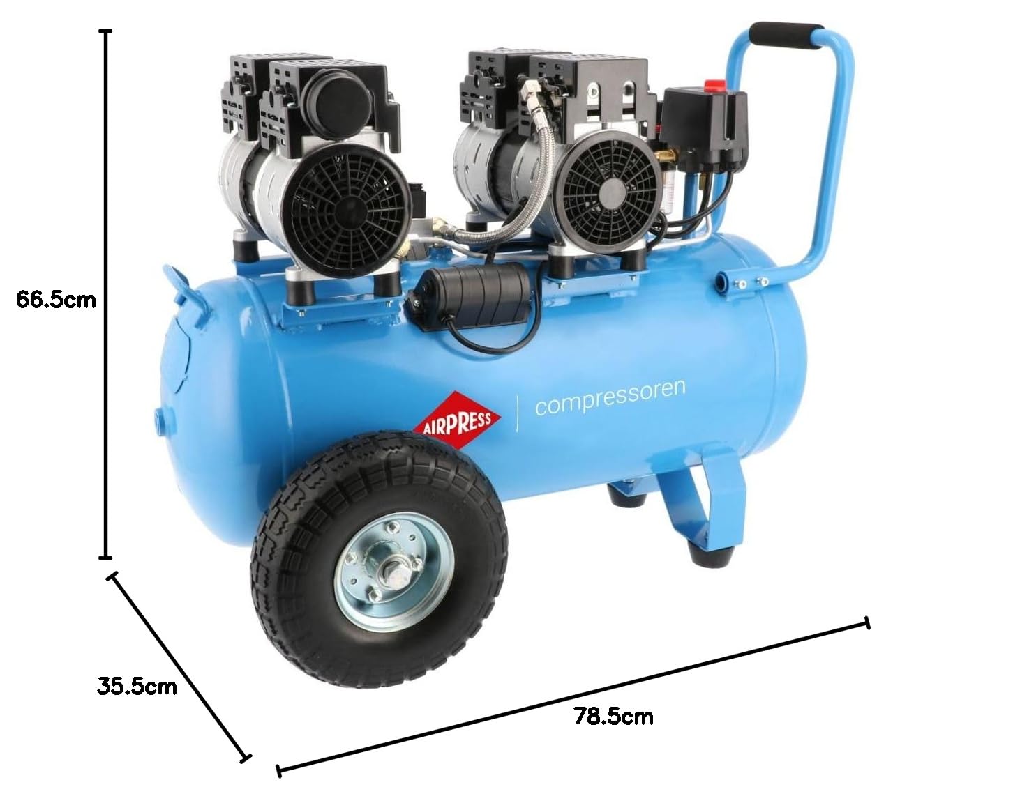 Airpress® LMO 50-270 - Compresor de aire comprimido silencioso 2 CV 50 l 8 bar tipo 36504