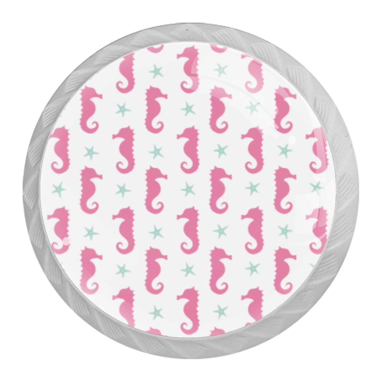Tqmspg Multi02 4 Pieces Drawer Pulls Seahorse And Starfish Pattern Door Knobs Dresser Handles For Kitchen Wardrobe Cupboard Hardware Furniture