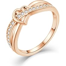 STARCHENIE Infinity Heart Ring for Women 925 Sterling Silver Promise Ring Size 5-10