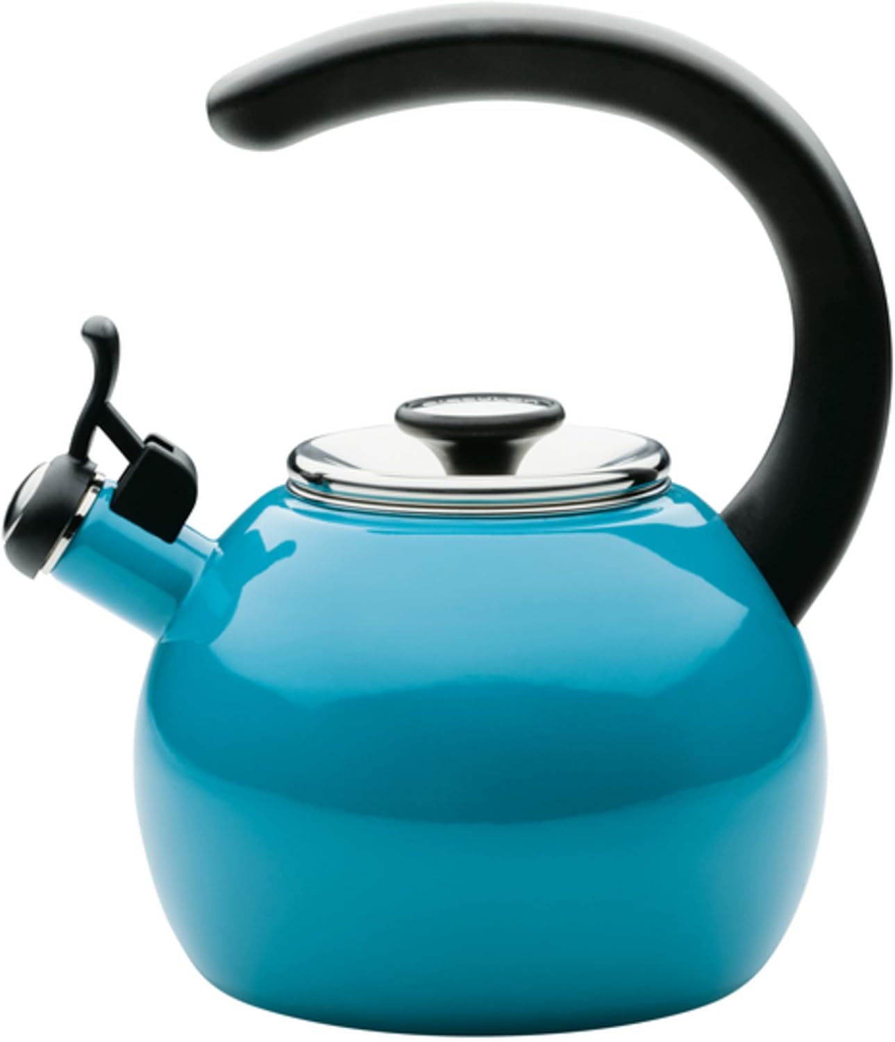 Circulon Enamel on Steel Whistling Teakettle/Teapot With Flip-Up Spout