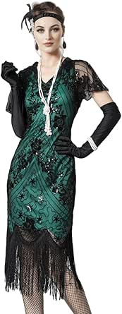 FUNDAISY Women's Flapper Dresses 1920s Sequins Art Deco Gatsby Cocktail Dress