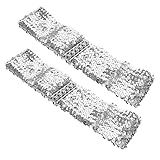 minkissy Cinturones De Lentejuelas Anchos Elásticos Para Mujer Fiesta Baile Disfraz Años 70 80 Halloween 2 Piezas Ajustables