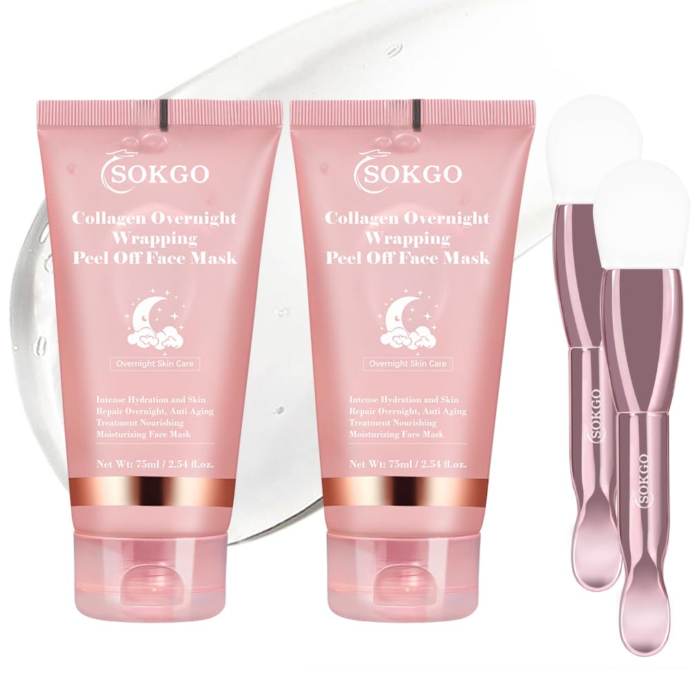 Sokgo Collagen Overnight Wrapping Mask, Intensive Hydration Anti Aging Overnight Skin Treatment, Boosts Elasticity and Firmness, Revitalizes Dull Skin