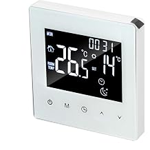 Programmable Digital Thermostat LCD Display with Floor Heating Mode for Electric Floor Heating and Home Use, 5-60C Temperature Range, AC90-240V, Weekly , Voice Control for Yandex, for