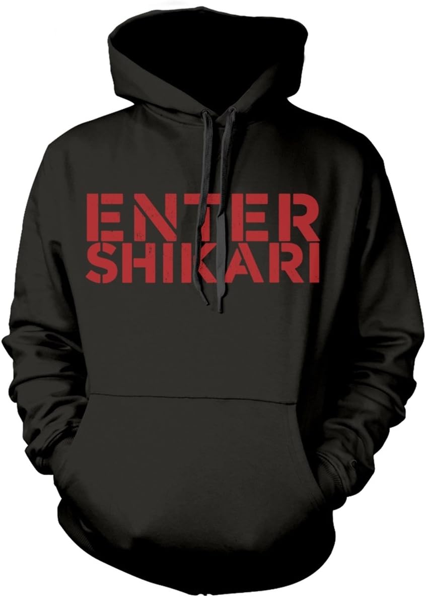 Enter Shikari Hoodie Synaw Band Logo Official Mens Black Pullover Size L