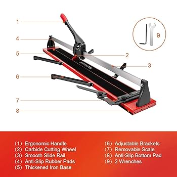 48-Inch Manual Tile Cutter, Laser Guided Precision, Tungsten Carbide Cutting Wheel, Ideal For Porcelain And Ceramic Tiles, Durable All-Steel Construction, Tile Cutting Machine