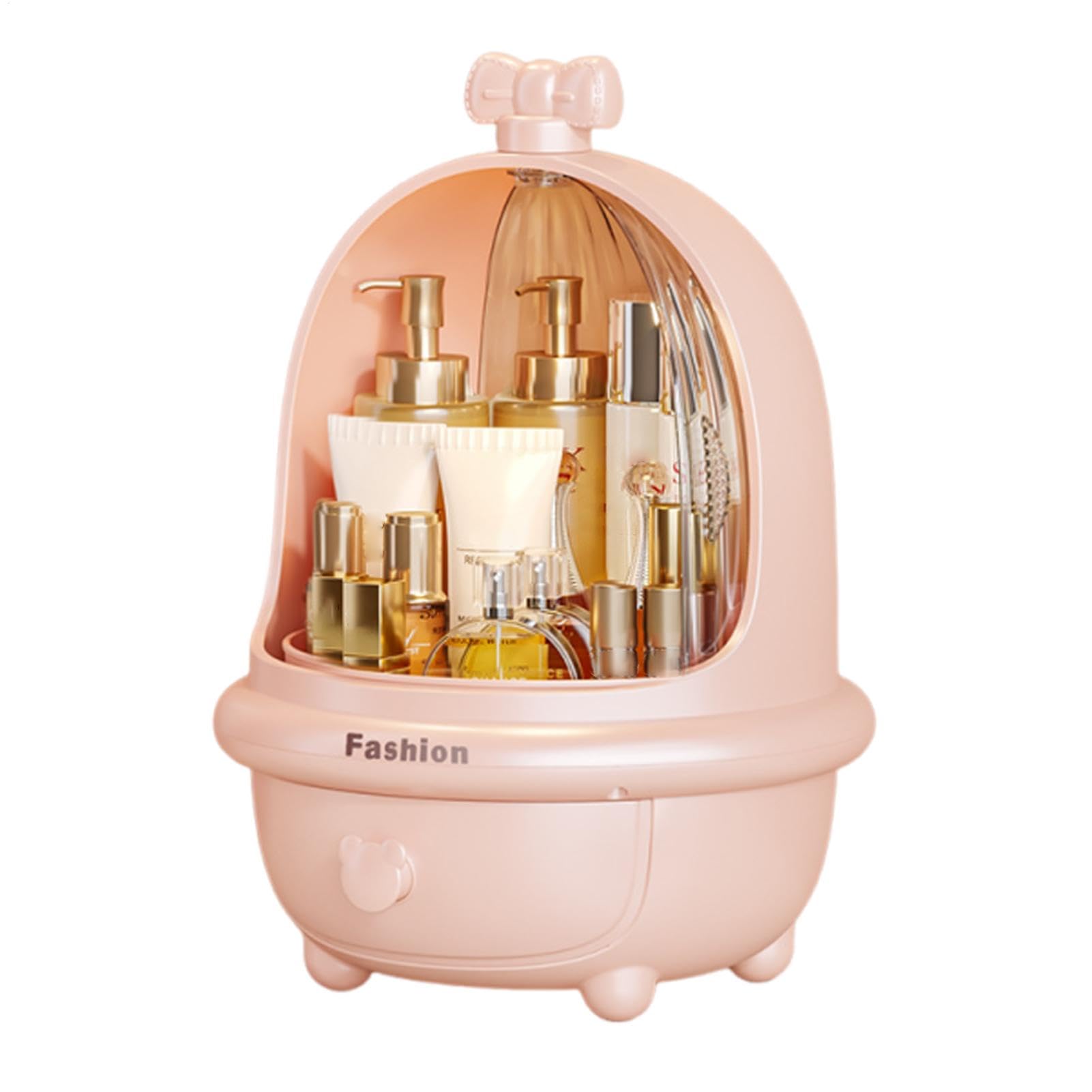 Organisateur De Pour Coiffeuse Anti-Poussière avec Couvercle Transparent | Organisateur De Pour Table Pour Rouge À Lèvres Pinceaux Crayon Sourcil Mascara Salon