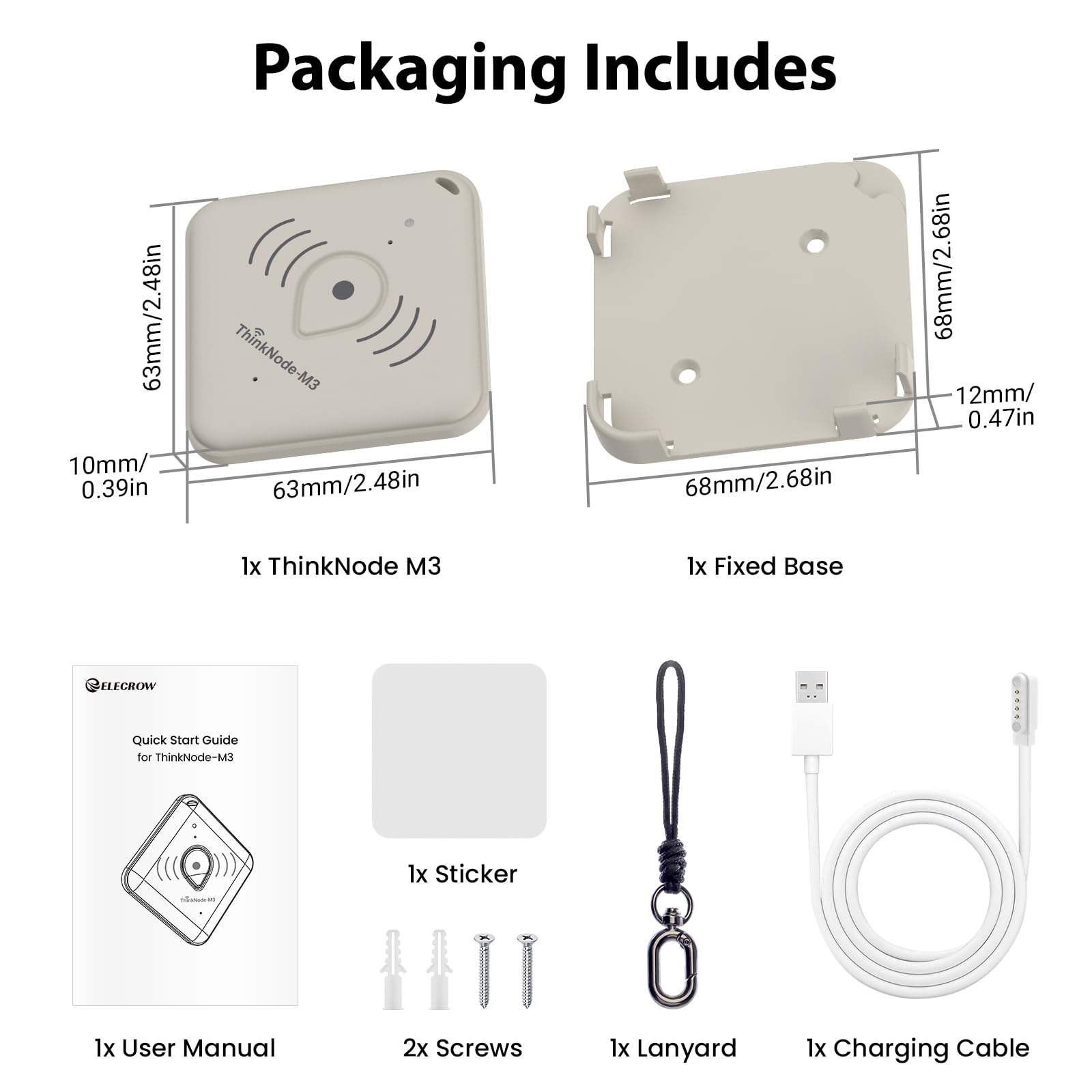 ELECROW ThinkNode M3 Meshtastic Tracker Karte, 868 MHz LoRa Tracker mit LR1110 und nRF52840, GPS/WiFi/BLE für Indoor und Outdoor Positionierung, IP66 wasserdicht, 770mAh Akku, für Wandern und Off-Grid
