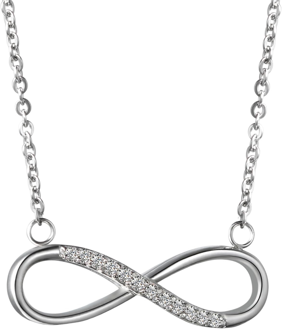 OIDEA Assorted Stainless Steel Womens Infinity Necklace, 4MM Beads Heart Charm Link Bracelet for Birthday Christmas Valentines Day Present for Small Wrist 6-6.5Inch