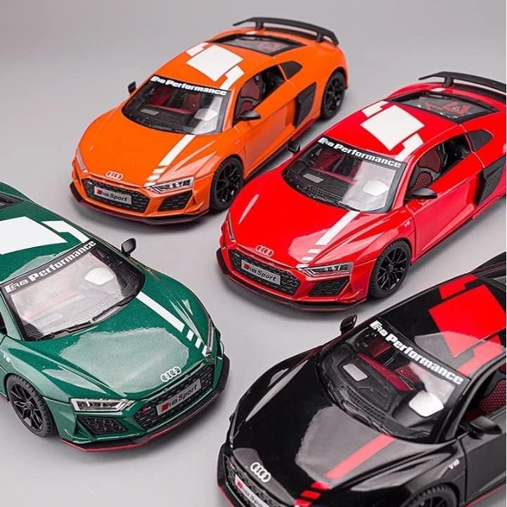 Image of 1:24 Scale Big Size Audi R8 V10 Toy Car | Metal Pullback Diecast Car for Kids with Openable Doors, Sound, Light Effects Toy for Car Enthusiasts (Color As Per Available),black