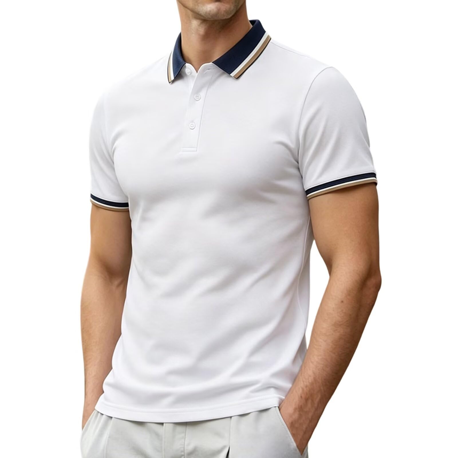 pletward Poloshirt Herren Poloshirts für Herren für Tennis Outdoor | Sport Polohemd Kurzarm Männer Atmungsaktives Sommer Polo Tshirt Golf Shirt With Collar Freizeit Arbeits Business