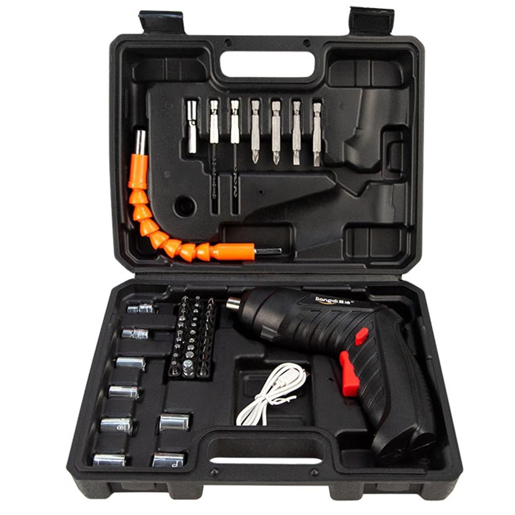 Ijsdnvjndx As Shown Portable 47-In-1 Electric Screwdriver Cordless With Led Light For Home Diy Projects