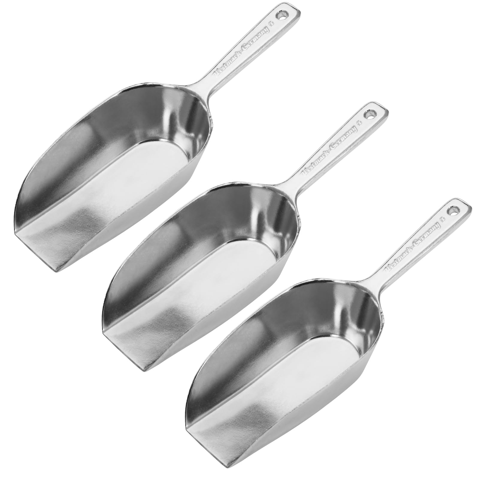 Westmark huishoudschepjes Hygia – 3 praktische schepjes voor het nauwkeurig doseren van droge ingrediënten zoals suiker en kruiden of dierenvoeding en snoep – 75 ml